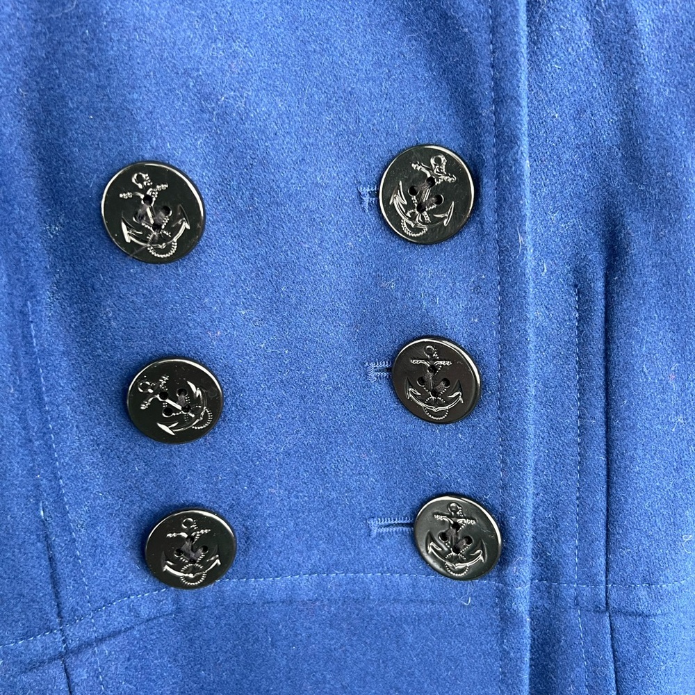 Blue Wool Peacoat, lighter weight, Large Junior Girls - Picture 4 of 12